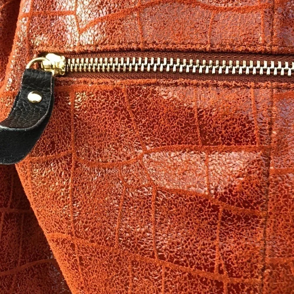 Lola Barnard Burnt Orange  Vegan Suede Bag